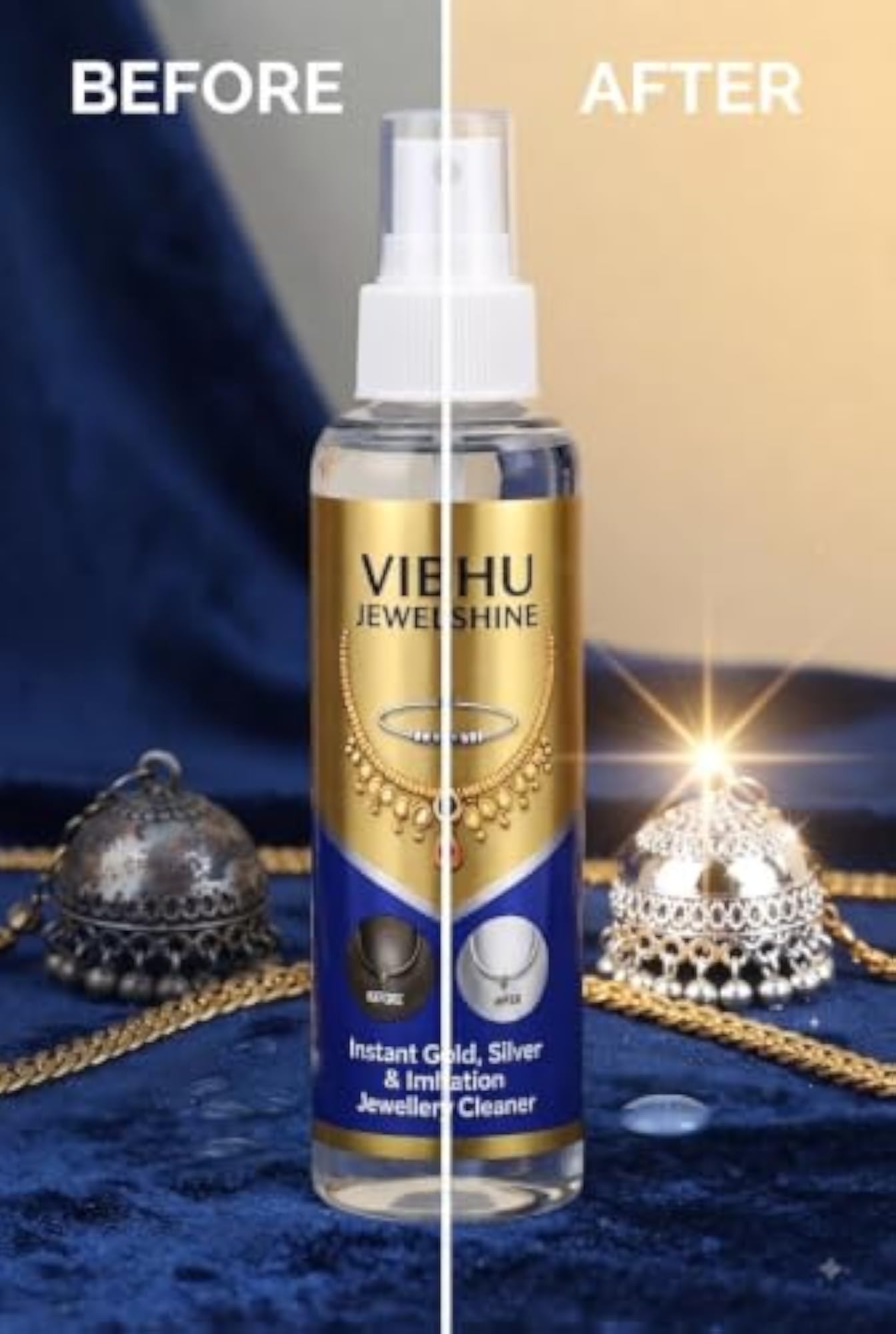 Vibhu Jewelshine Instant Jewellery Cleaner Spray, 200 ML